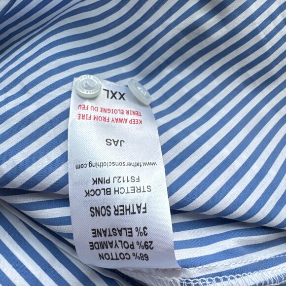 Father Sons striped blue white button down shirt, XXL lightweight - Picture 5 of 5